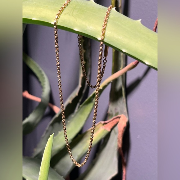 Antique RG Gold Faceted Rolo Link Chain Necklace- 18” - Picture 10 of 12
